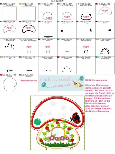 Stickdatei Pilzhänger ITH 10x10