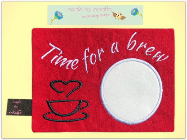 Stickdatei Mug Rugs mit Wendeöffnung 13x18 cm Rahmen ITH