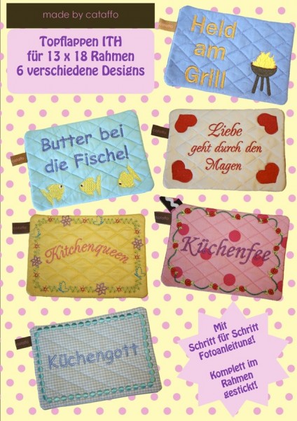 Stickdatei für Topflappen ITH - für 13x18 cm