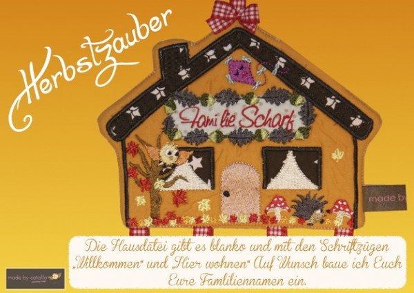 Stickdatei "Herbstzauber" Haustürschild ITH 13x18cm