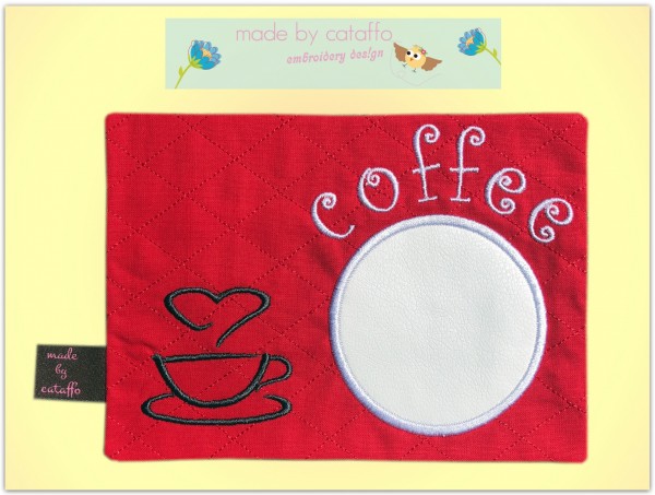 Stickdatei Mug Rugs mit Wendeöffnung 13x18 cm Rahmen ITH