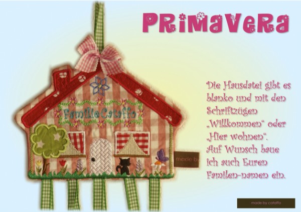 Stickdatei "Primavera" Haustürschild ITH 13x18cm