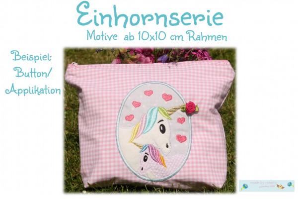 Einhornserie Stickdatei Motive 13x18 cm und 10x10 cm