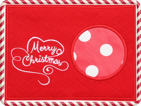 Embroidery file "Xmas Mug Rugs" ITH 5.1 x 7" with satin border