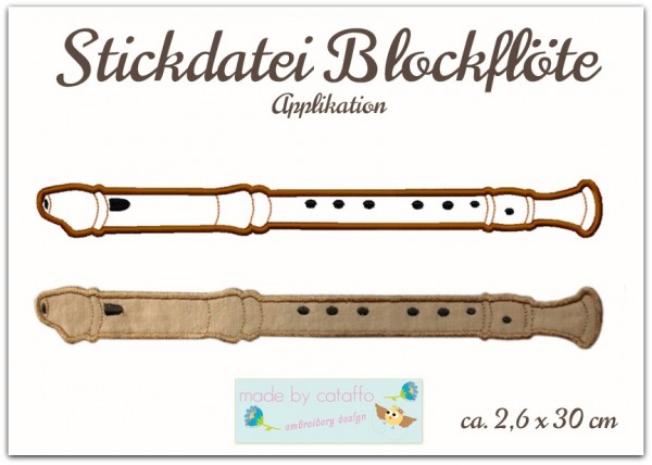 Embroidery design flute
