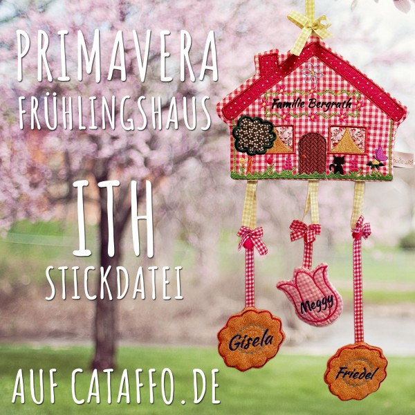 Stickdatei "Primavera" Haustürschild ITH 13x18cm