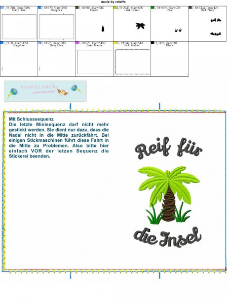 Stickdatei Reisepasshülle ITH - Komplettpaket