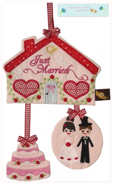 Stickdatei "Hochzeitshaus" Haustürschild ITH 13x18cm