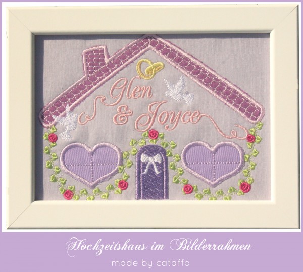 Stickdatei "Hochzeitshaus" Haustürschild ITH 16x26cm