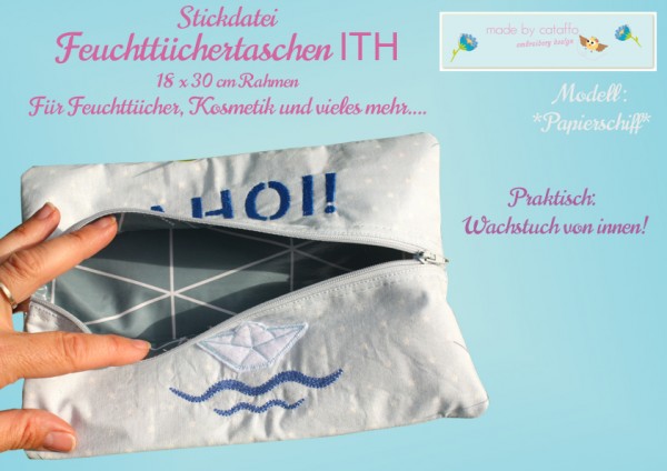 Stickdatei Feuchttücher *Ahoi mit Anker und Kordel* - 18x30 cm