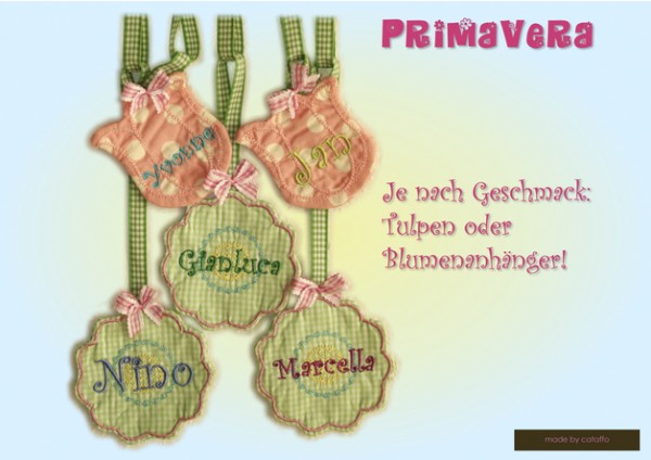 Stickdatei "Primavera" Haustürschild ITH 13x18cm