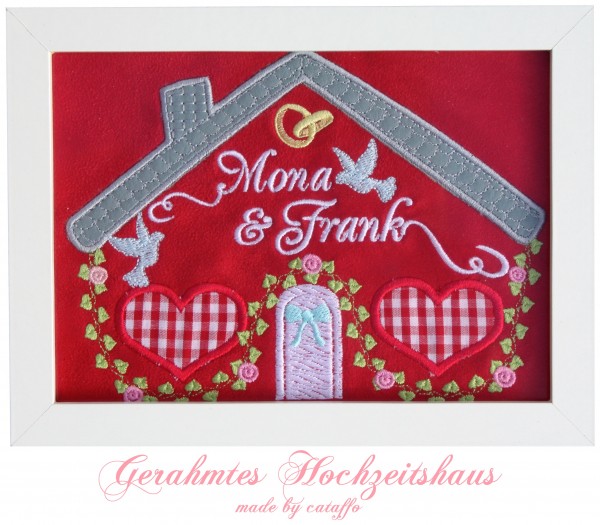 Stickdatei "Hochzeitshaus" Haustürschild ITH 18x30cm