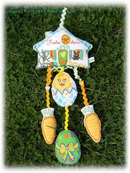 Stickdatei "Hoppy Easter" Haustürschild ITH 13x18cm