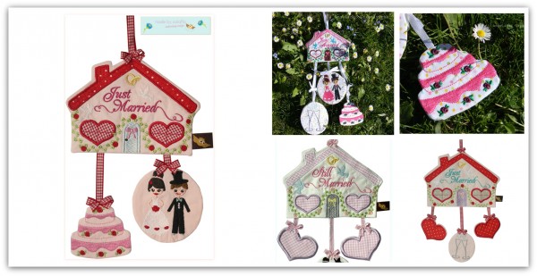 Stickdatei "Hochzeitshaus" Haustürschild ITH 16x26cm