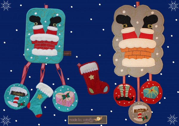 Stickdatei "Plumpsing Santa" Hausschild 13X18cm *SUPERSET*