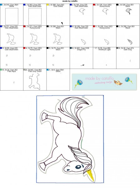 Einhornserie Einhorn-Baumler ITH 13x18 cm