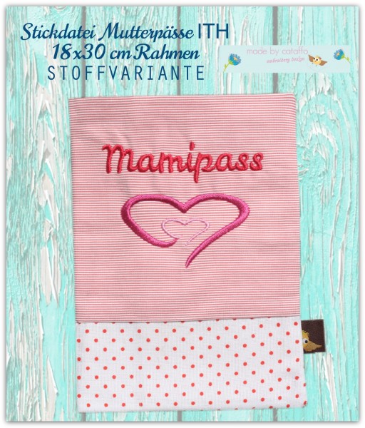 Stickdatei Mutterpässe Stoff ITH 18x30 cm
