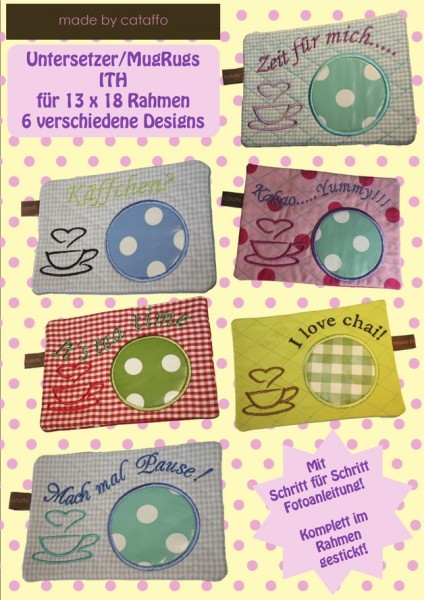 Stickdatei für Mug Rugs ITH - für 13x18 cm