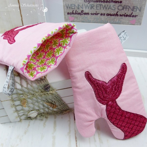 Stickdatei Maritime Topfhandschuhe ITH für große Rahmen *Mermaid*
