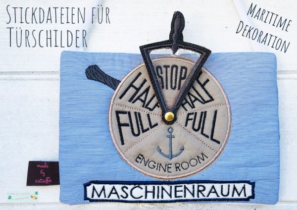 "Maritime Türschilder" ITH Stickdatei 13x18 cm