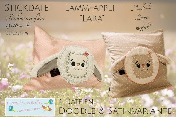 Stickdatei Lamm - Appli "Lara" für Rahmen ab 13x18 cm
