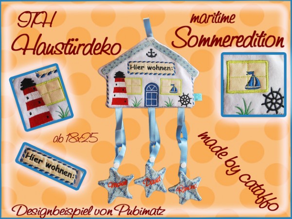 Stickdatei "AHOI" Haustürschild ITH 18x30cm
