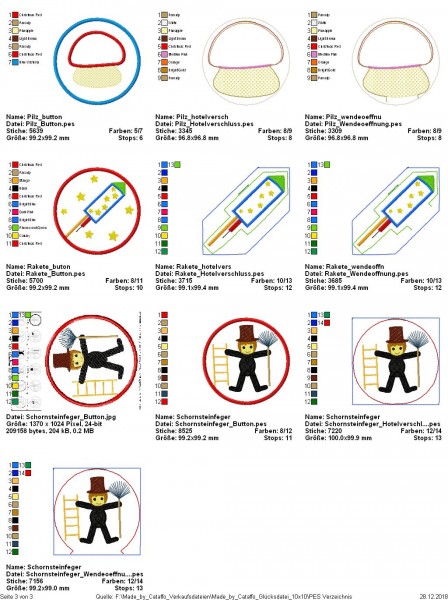 Stickdatei "Glücksdatei" Hausschild ITH 10x10cm