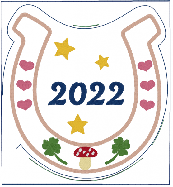 Stickdatei "Glücksdatei" Hausschild ITH 10x10cm