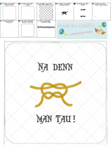 mbroidery design maritime pot mats gloves ITH for 7.8.2x7.8" hoops and bigger "Sail knot"