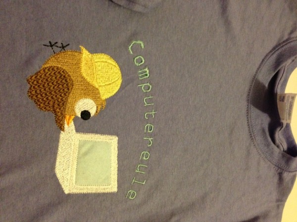 Stickdatei Computereule - für 13x18cm