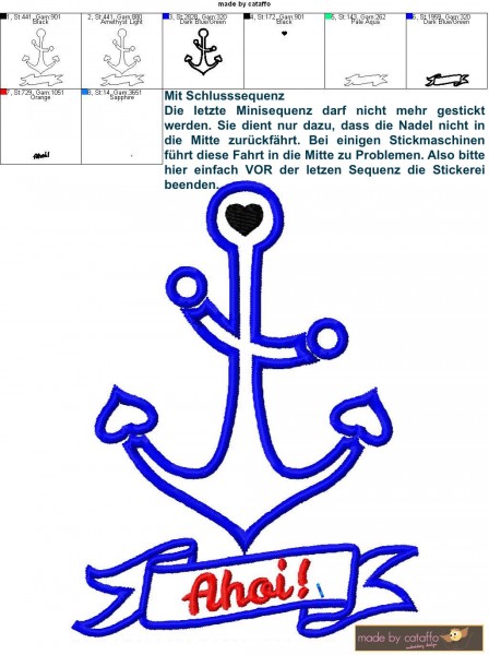 Stickdatei Hamburger Allerlei- Ankerliebe 10x10cm