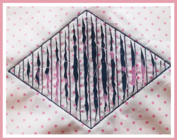 Stickdatei Negativ-Applikation "Raute" ab 10 x 10 cm